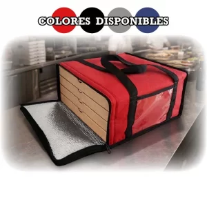 bolso termico delivery pizzas para 4 cajas con cierre