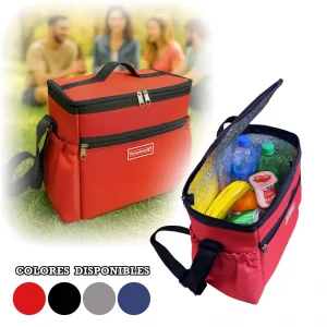 conservadora lunchera termica cooler termico viandera 12 litros con bolsillos colores disponibles