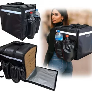 mochila termica delivery con botelleros reparto pizzas apps mensajeria bolso termico
