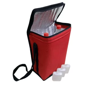 bolso termico delivery bebidas con tres refrigerantes rigidos