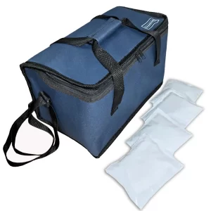 conservadora morral termica de 12 litros con cuatro geles refrigerantes en sachet