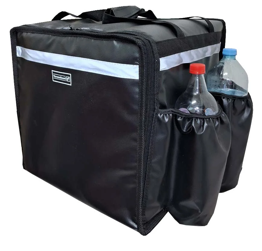 mochila termica delivery con botelleros bebidas