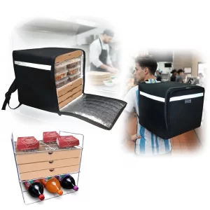 mochila termica delivery Termofood con rejilla parrilla estructura interior de dos estantes